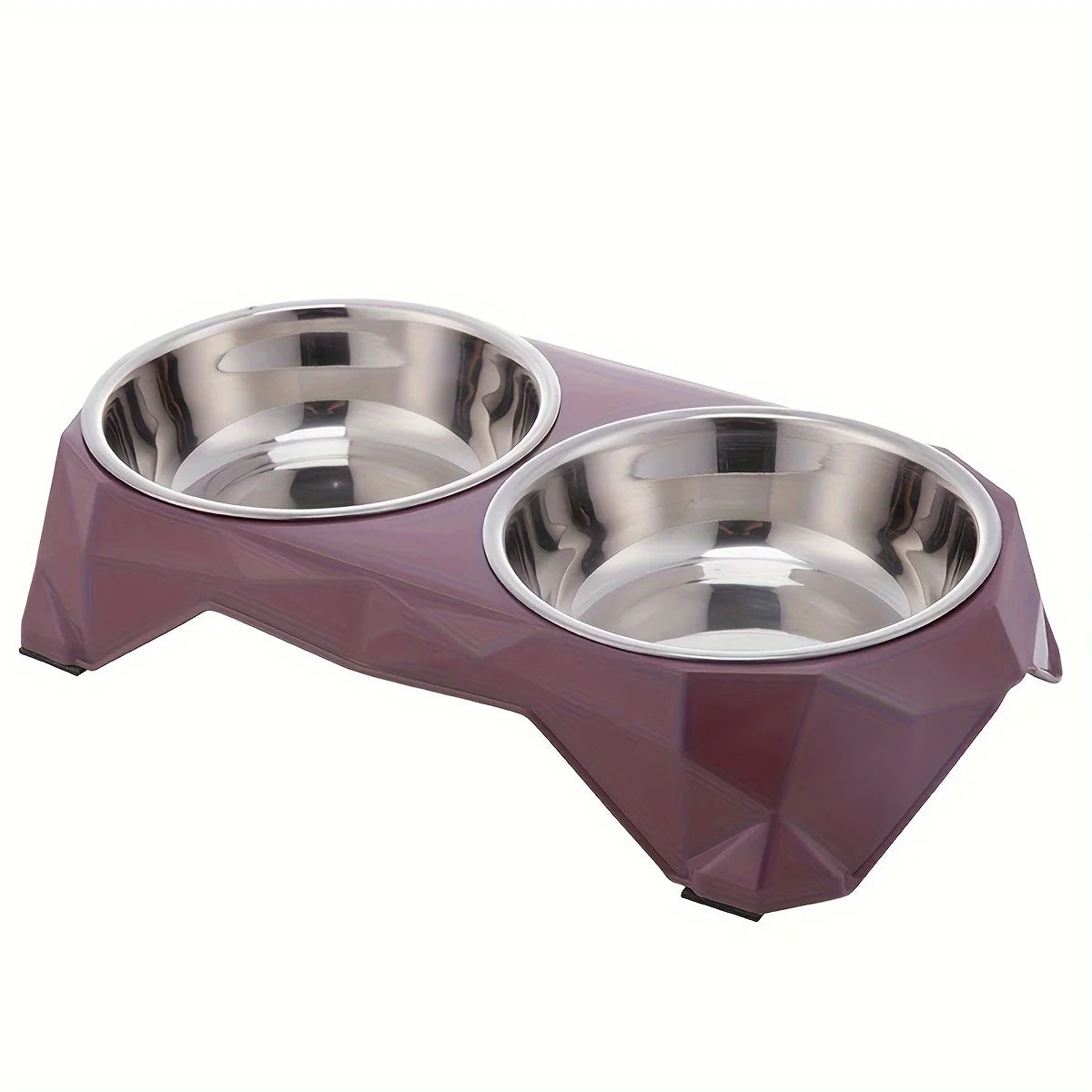 Comedouro Duplo Elevado para Cães e Gatos – Tigelas em Aço Inoxidável