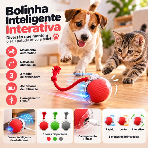 Bolinha Inteligente Interativa para Cães e Gatos 🐾