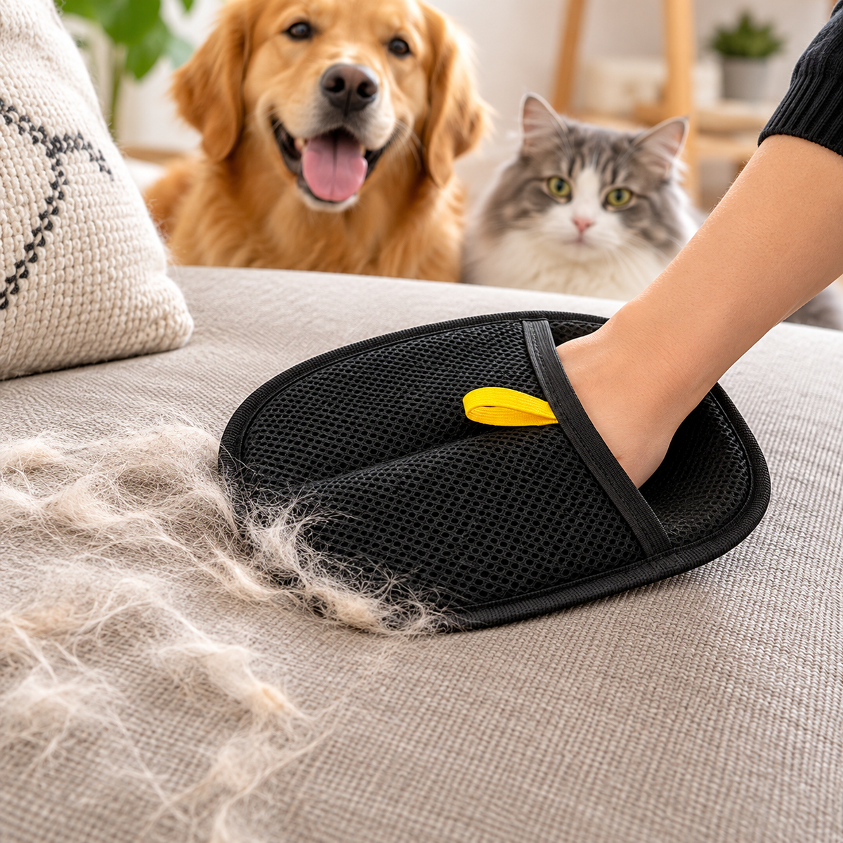 Reusable Pet Hair Remover Glove for Dogs & Cats – Furniture, Sofa & Clothes