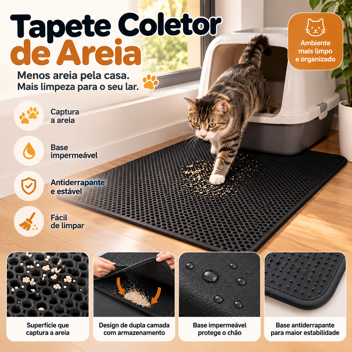 Tapete Coletor de Areia para Gatos MimoPet