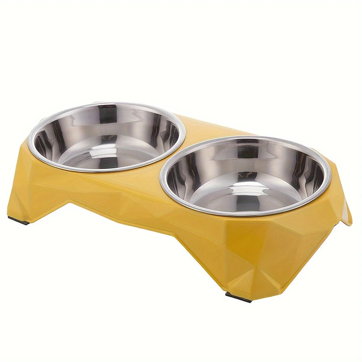 Comedouro Duplo Elevado para Cães e Gatos – Tigelas em Aço Inoxidável
